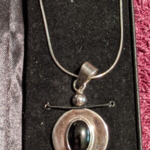 Black Onyx & Silver Necklace $49